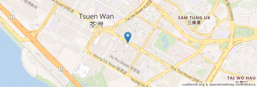 Mapa de ubicacion de McCafé en Китай, Гуандун, Гонконг, Новые Территории, 荃灣區 Tsuen Wan District.