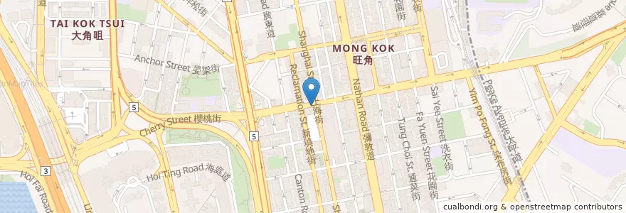 Mapa de ubicacion de 連和燒味餐廳 en 중국, 광둥성, 홍콩, 가우룽, 신제, 油尖旺區 Yau Tsim Mong District.