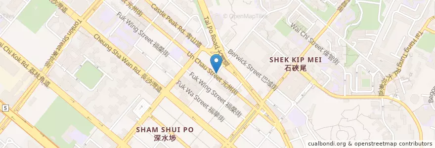 Mapa de ubicacion de Benminbi Exchange Shop en Chine, Guangdong, Hong Kong, Kowloon, Nouveaux Territoires, 深水埗區 Sham Shui Po District.