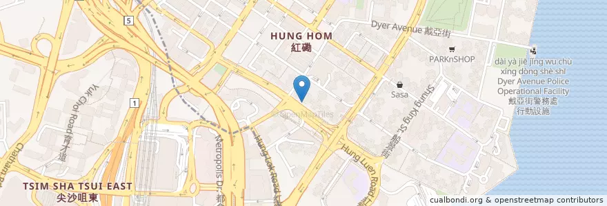 Mapa de ubicacion de Green River Restaurant en 中国, 広東省, 香港, 九龍, 新界, 九龍城區 Kowloon City District.