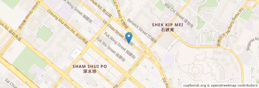 Mapa de ubicacion de Tung Yat Medicine Co. en 中国, 广东省, 香港, 九龍, 新界, 深水埗區.
