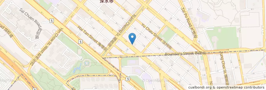 Mapa de ubicacion de NCB en China, Cantão, Hong Kong, Kowloon, Novos Territórios, 深水埗區 Sham Shui Po District.