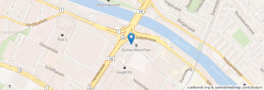 Mapa de ubicacion de Tacos Plaza en Switzerland, Zurich, District Zurich, Zurich.