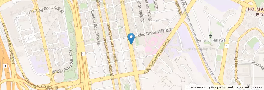 Mapa de ubicacion de 渣打銀行 Standard Chartered en Китай, Гуандун, Гонконг, Цзюлун, Новые Территории, 油尖旺區 Yau Tsim Mong District.