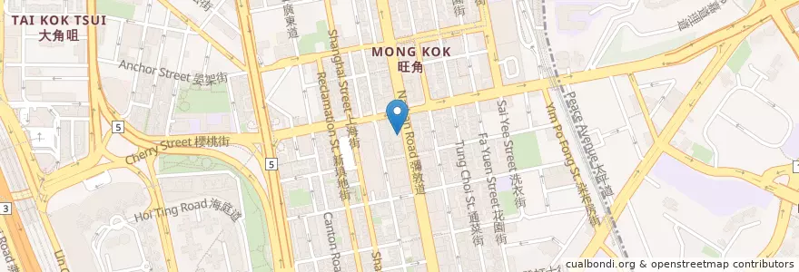 Mapa de ubicacion de Watsons en 중국, 광둥성, 홍콩, 가우룽, 신제, 油尖旺區 Yau Tsim Mong District.