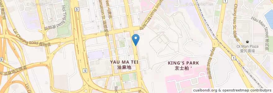 Mapa de ubicacion de 紅茶 Red Tea en 中国, 广东省, 香港 Hong Kong, 九龍 Kowloon, 新界 New Territories, 油尖旺區 Yau Tsim Mong District.