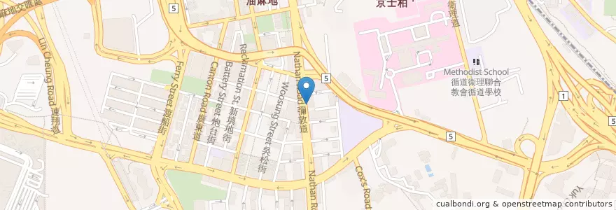 Mapa de ubicacion de Starbucks en China, Guangdong, Hong Kong, Kowloon, New Territories, Yau Tsim Mong District.