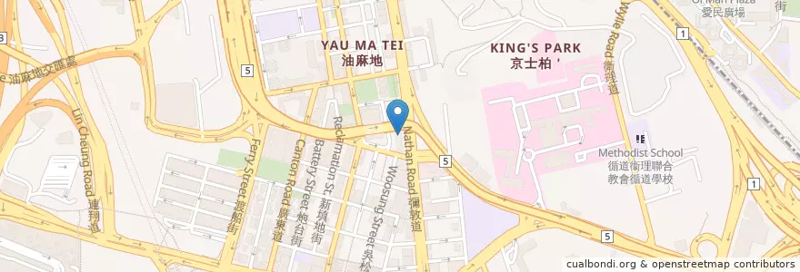Mapa de ubicacion de Star Seafood Restaurant en 中国, 广东省, 香港 Hong Kong, 九龍 Kowloon, 新界 New Territories, 油尖旺區 Yau Tsim Mong District.