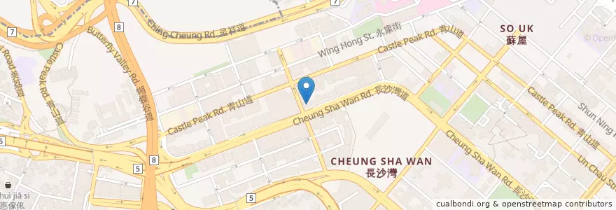 Mapa de ubicacion de NCB en Çin, Guangdong, Hong Kong, Kowloon, Yeni Bölgeler, 深水埗區 Sham Shui Po District.
