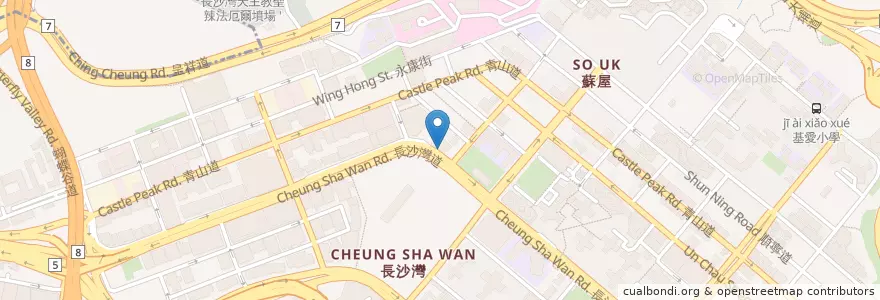 Mapa de ubicacion de Paradise en 中国, 广东省, 香港 Hong Kong, 九龍 Kowloon, 新界 New Territories, 深水埗區 Sham Shui Po District.