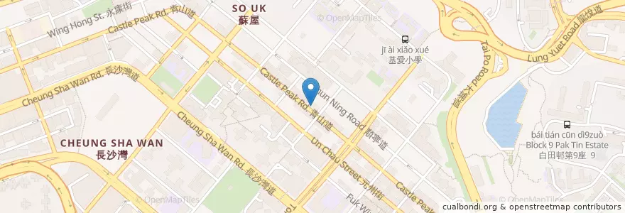 Mapa de ubicacion de Shing Yip en Çin, Guangdong, Hong Kong, Kowloon, Yeni Bölgeler, 深水埗區 Sham Shui Po District.