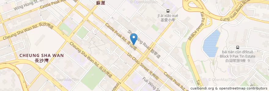 Mapa de ubicacion de Chiyu Banking Corporation Ltd. en China, Guangdong, Hong Kong, Kowloon, Wilayah Baru, 深水埗區 Sham Shui Po District.