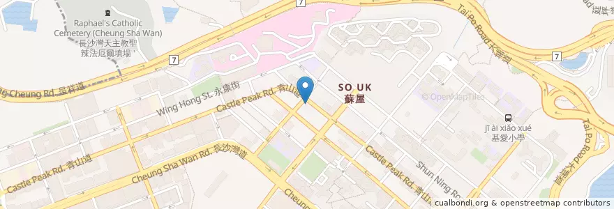 Mapa de ubicacion de D&D Kitchen en 中国, 广东省, 香港 Hong Kong, 九龍 Kowloon, 新界 New Territories, 深水埗區 Sham Shui Po District.
