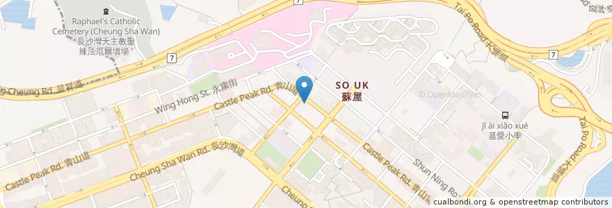 Mapa de ubicacion de Relax 96 en 中国, 广东省, 香港 Hong Kong, 九龍 Kowloon, 新界 New Territories, 深水埗區 Sham Shui Po District.