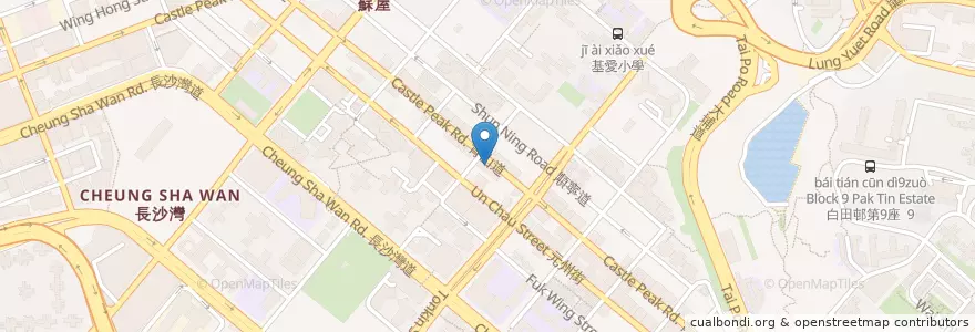Mapa de ubicacion de OCBC Wing Hang Bank en 中国, 広東省, 香港, 九龍, 新界, 深水埗區 Sham Shui Po District.