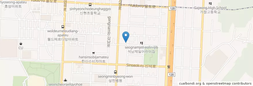 Mapa de ubicacion de 성도교회 en Corea Del Sud, 인천, 서구, 석남동.