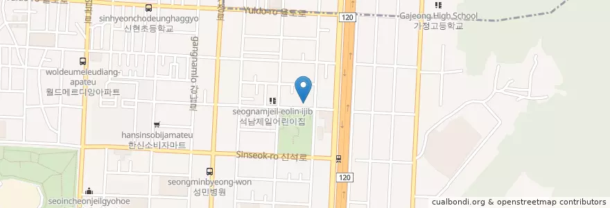 Mapa de ubicacion de 석남지구대 en Güney Kore, 인천, 서구, 석남동.