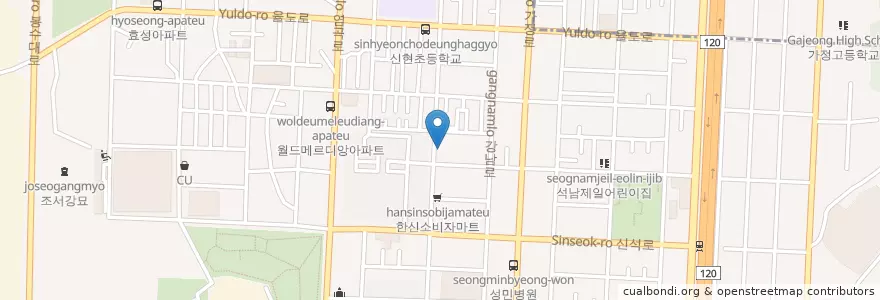 Mapa de ubicacion de 큰샘교회 en Korea Selatan, 인천, 서구, 석남동.