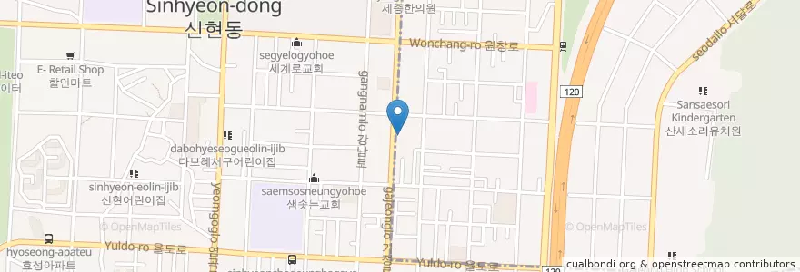 Mapa de ubicacion de 미추홀작은도서관 en Güney Kore, 인천, 서구.