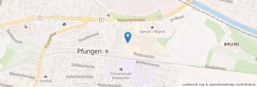Mapa de ubicacion de Ärztehaus Medzentrum Pfungen en Suiza, Zúrich, Bezirk Winterthur, Pfungen.
