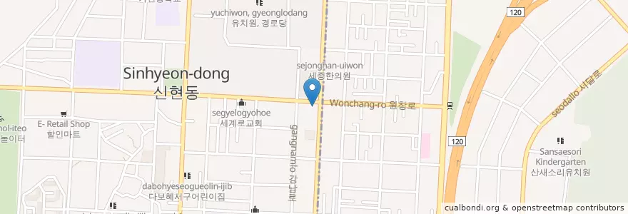 Mapa de ubicacion de 미라클피부비뇨기과의원 en Güney Kore, 인천, 서구.