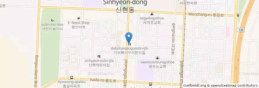 Mapa de ubicacion de 다보혜서구어린이집 en Corée Du Sud, Inchon, 서구.