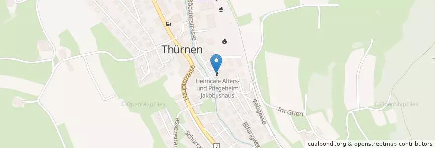 Mapa de ubicacion de Heimcafe Alters- und Pflegeheim Jakobushaus en Switzerland, Basel-Landschaft, Bezirk Sissach, Thürnen.
