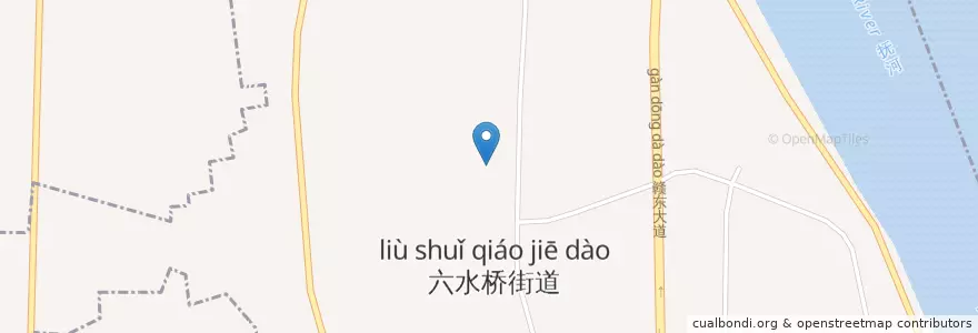 Mapa de ubicacion de 六水桥街道 en China, Jiangxi, Fuzhou, 临川区 (Linchuan), 六水桥街道.