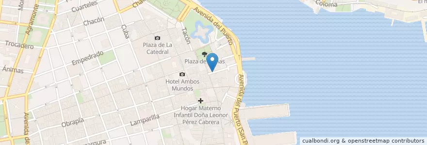 Mapa de ubicacion de Caseron del Tango en Cuba, La Habana, La Habana Vieja.