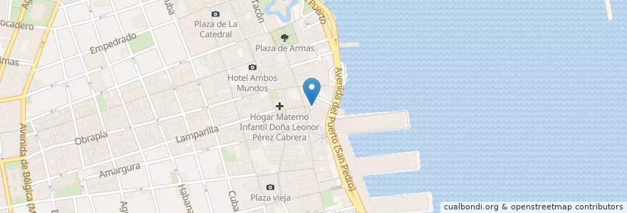 Mapa de ubicacion de La casa del café en Küba, La Habana, La Habana Vieja.