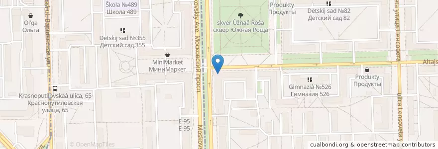 Mapa de ubicacion de Raiffeisen en Russia, Northwestern Federal District, Leningrad Oblast, Saint Petersburg, Московский Район, Округ Звёздное.
