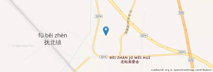 Mapa de ubicacion de 抚北镇 en 中国, 江西省, 抚州市, 临川区, 抚北镇.