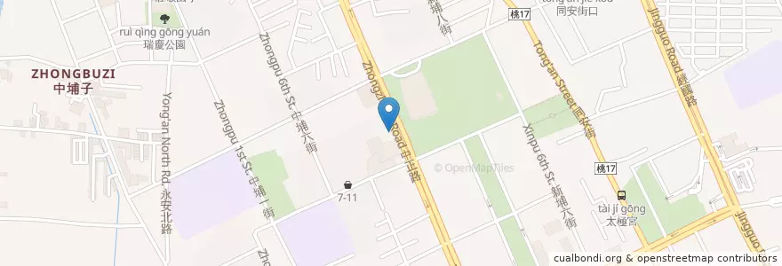 Mapa de ubicacion de 托斯卡尼尼義式餐廳 en 臺灣, 桃園市, 桃園區.