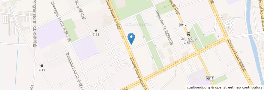 Mapa de ubicacion de 新光銀行 en Tayvan, 桃園市, 桃園區.