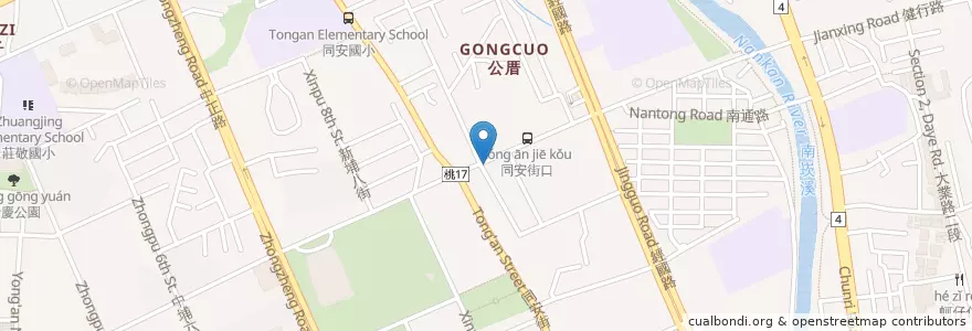 Mapa de ubicacion de 藍媽媽早餐店 en Taiwan, Taoyuan, Taoyuan.