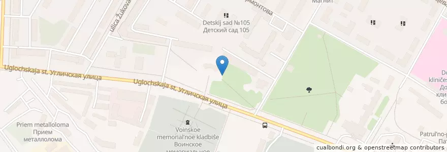 Mapa de ubicacion de Полицейская будка en Rusia, Distrito Federal Central, Óblast De Yaroslavl, Ярославский Район, Городской Округ Ярославль.