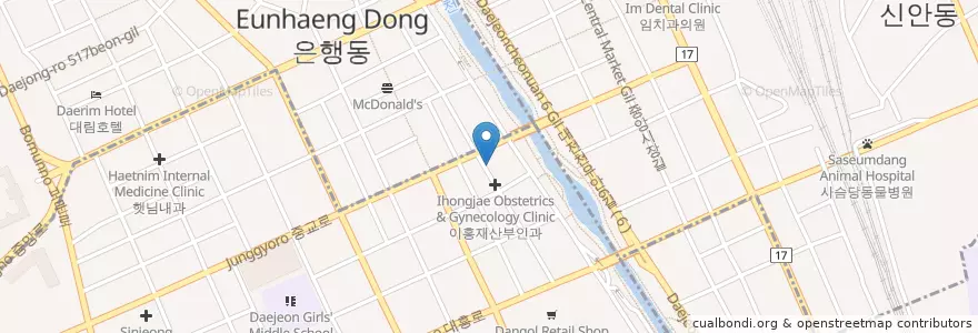 Mapa de ubicacion de Саджана дом en Güney Kore, 대전, 동구.