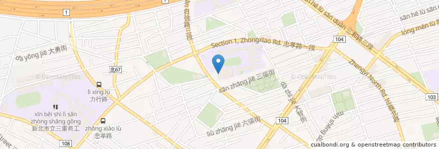Mapa de ubicacion de 三重老人文康活動中心 en Taiwán, Nuevo Taipéi.