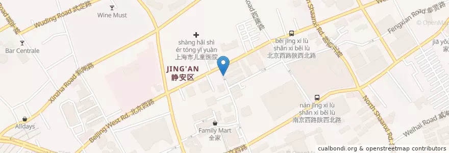 Mapa de ubicacion de Jodys en Китай, Шанхай, Цзинъань.