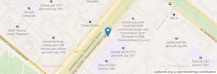 Mapa de ubicacion de ОТП Банк en روسیه, Центральный Федеральный Округ, Москва, Юго-Западный Административный Округ, Ломоносовский Район.