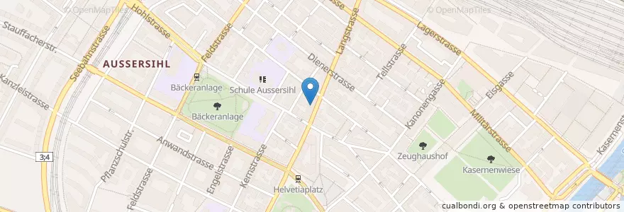 Mapa de ubicacion de Chickeria en 瑞士, 蘇黎世, Bezirk Zürich, Zürich.