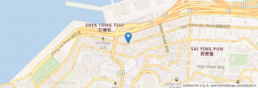 Mapa de ubicacion de Chang'an Taste en China, Cantão, Hong Kong, Ilha De Hong Kong, Novos Territórios, 中西區 Central And Western District.