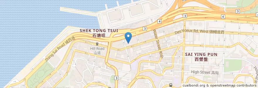 Mapa de ubicacion de Chueng Hing Bank en 中国, 広東省, 香港, 香港島, 新界, 中西區 Central And Western District.
