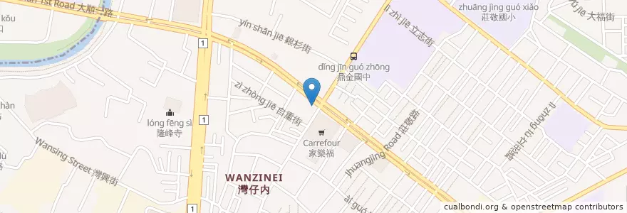 Mapa de ubicacion de 摩斯漢堡 en 臺灣, 高雄市, 三民區.