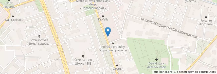 Mapa de ubicacion de Pizza Hut en Russie, District Fédéral Central, Moscou, Центральный Административный Округ, Тверской Район.