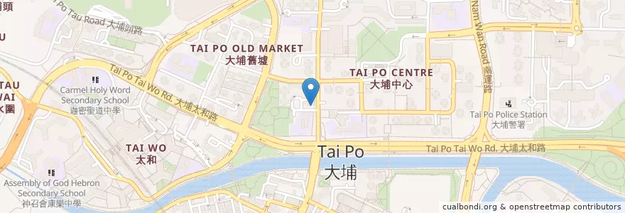 Mapa de ubicacion de Standard Chartered en China, Hongkong, Guangdong, New Territories, 大埔區 Tai Po District.