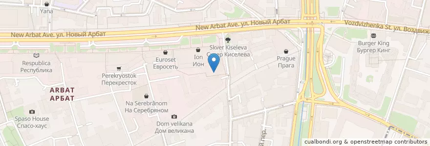 Mapa de ubicacion de Эрмитаж en Rusland, Centraal Federaal District, Moskou, Центральный Административный Округ, Район Арбат.