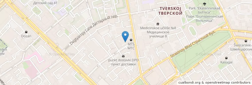 Mapa de ubicacion de Инвитро en Russia, Distretto Federale Centrale, Москва, Центральный Административный Округ, Тверской Район.