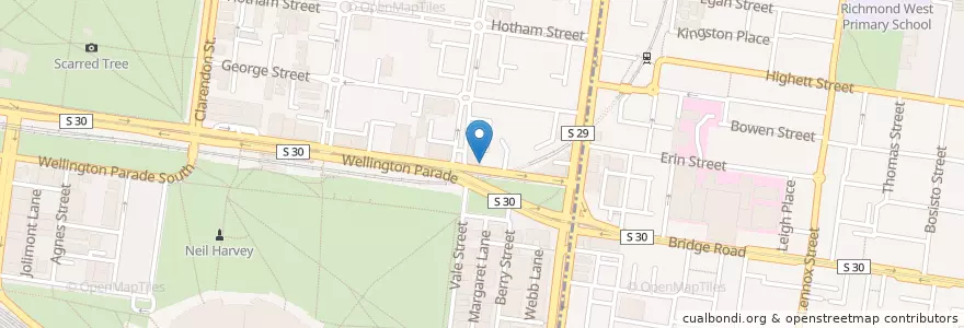 Mapa de ubicacion de The Tippler and Co. en Australien, Victoria, City Of Yarra, City Of Melbourne.