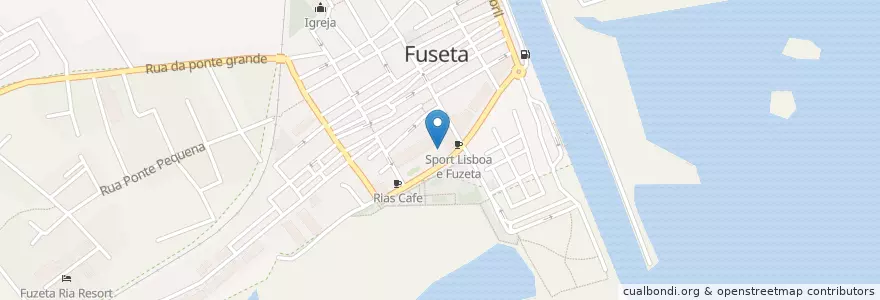 Mapa de ubicacion de Snack Bar Belo Horizonte en Португалия, Алгарве, Алгарви, Faro, Olhão, Moncarapacho E Fuseta.